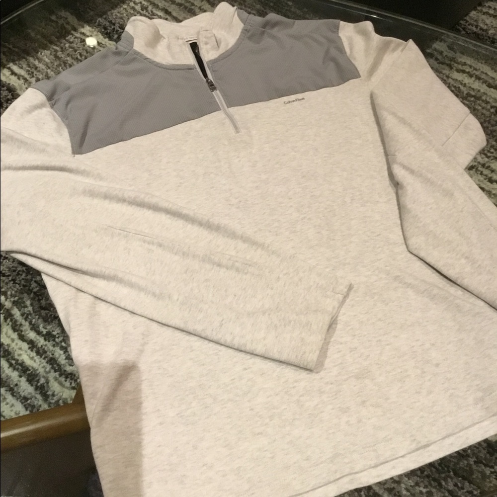 Calvin Klein 1/4 Zip Gray Sweater - XL - Like New